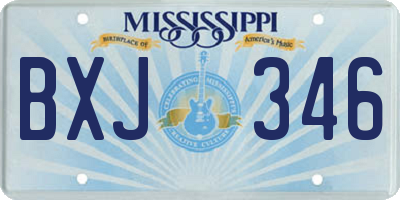 MS license plate BXJ346
