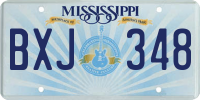 MS license plate BXJ348