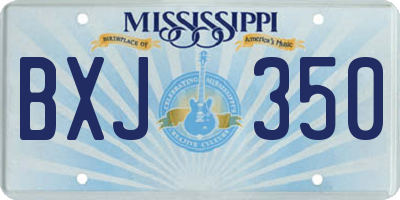 MS license plate BXJ350
