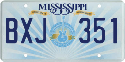 MS license plate BXJ351