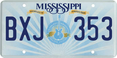 MS license plate BXJ353