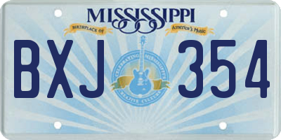 MS license plate BXJ354