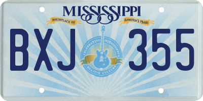 MS license plate BXJ355