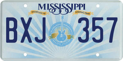 MS license plate BXJ357