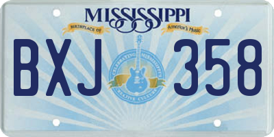 MS license plate BXJ358