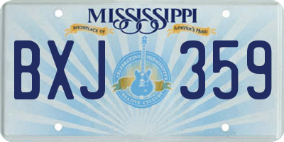 MS license plate BXJ359