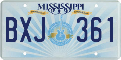 MS license plate BXJ361