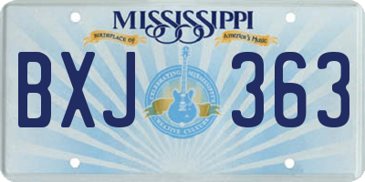 MS license plate BXJ363