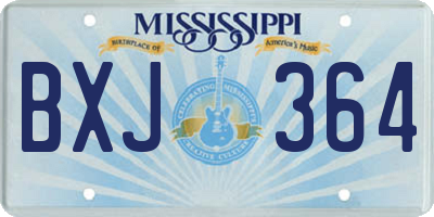 MS license plate BXJ364
