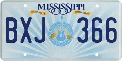 MS license plate BXJ366
