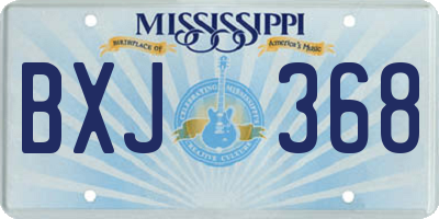 MS license plate BXJ368