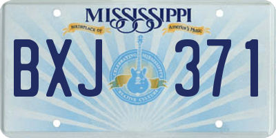 MS license plate BXJ371