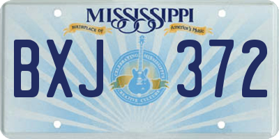 MS license plate BXJ372