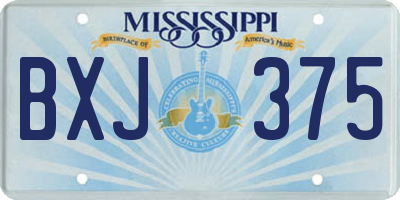 MS license plate BXJ375