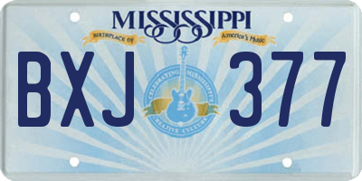 MS license plate BXJ377
