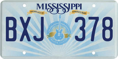 MS license plate BXJ378