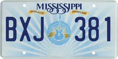 MS license plate BXJ381