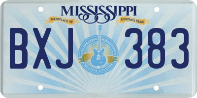 MS license plate BXJ383