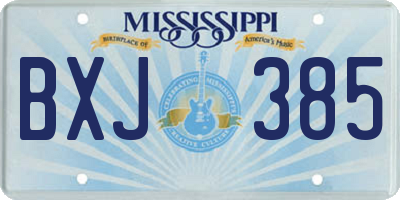 MS license plate BXJ385