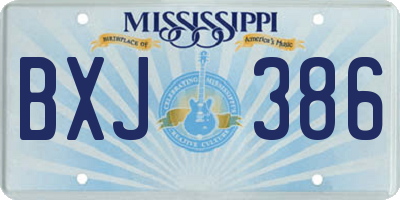 MS license plate BXJ386