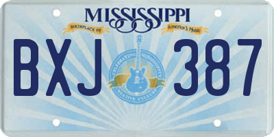 MS license plate BXJ387