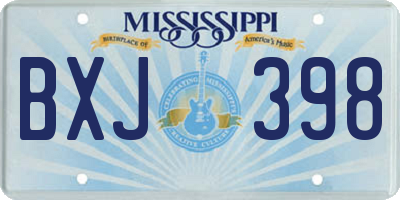 MS license plate BXJ398