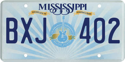 MS license plate BXJ402