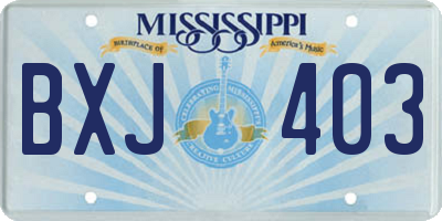 MS license plate BXJ403