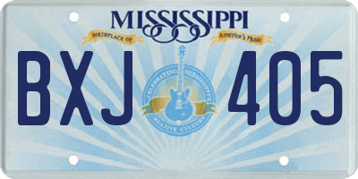 MS license plate BXJ405