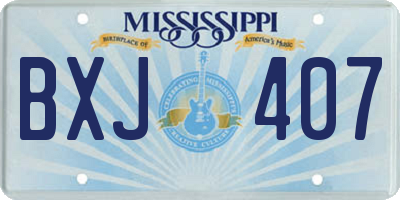 MS license plate BXJ407
