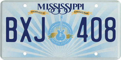MS license plate BXJ408