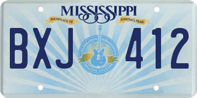MS license plate BXJ412