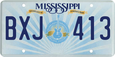 MS license plate BXJ413