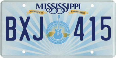 MS license plate BXJ415