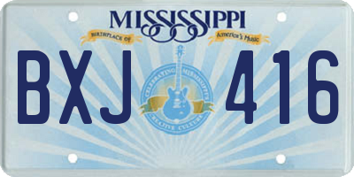 MS license plate BXJ416
