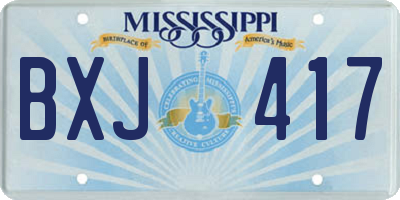 MS license plate BXJ417
