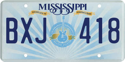 MS license plate BXJ418