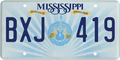 MS license plate BXJ419