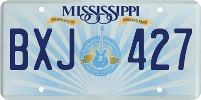 MS license plate BXJ427
