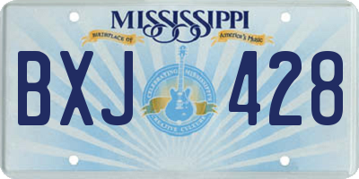 MS license plate BXJ428