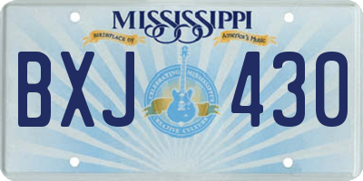 MS license plate BXJ430