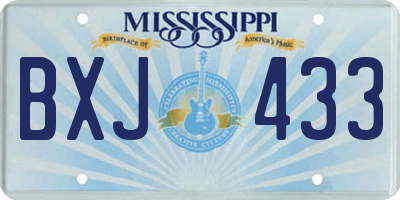 MS license plate BXJ433