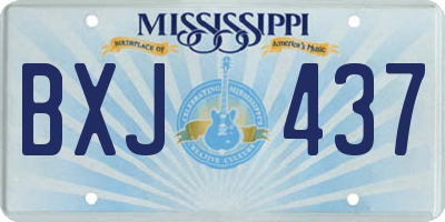 MS license plate BXJ437
