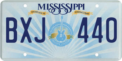 MS license plate BXJ440
