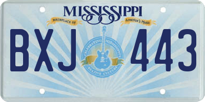 MS license plate BXJ443