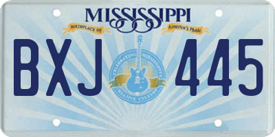 MS license plate BXJ445