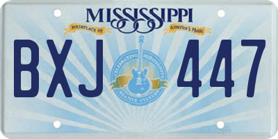 MS license plate BXJ447