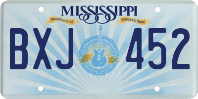 MS license plate BXJ452