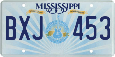 MS license plate BXJ453