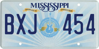 MS license plate BXJ454